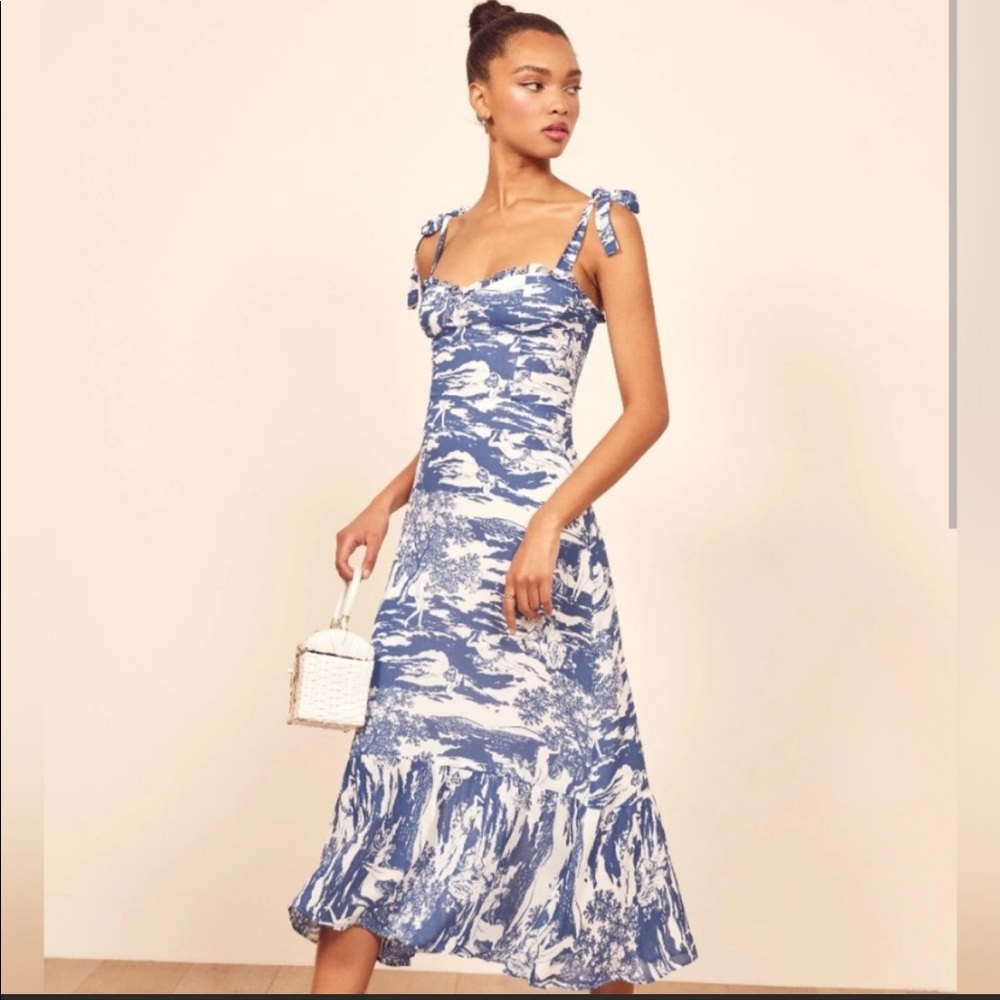 Réformation Nikita Dress in Blue Whimsy
